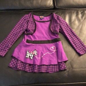 Girls Purple and Black top size 7